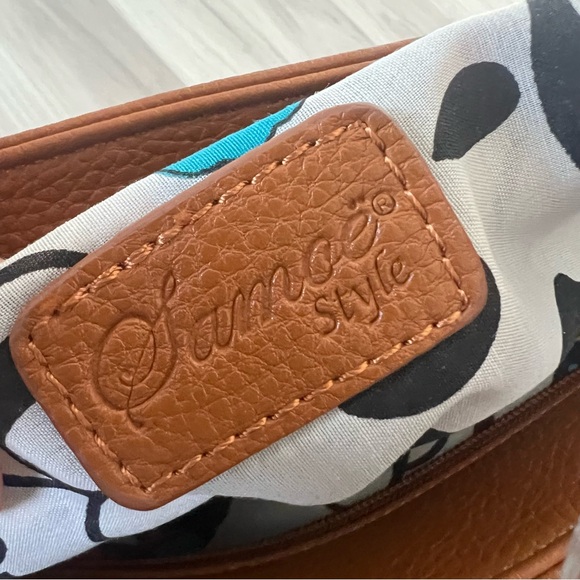 SAMOE STYLE Floral Brown Shoulder Purse Handbag Faux Leather - Picture 16 of 17